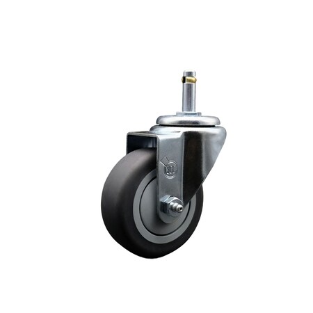 Service Caster 3.5'' Thermoplastic Rubber Wheel Swivel 7/16'' Grip Ring Stem Caster SCC-GR20S3514-TPRB-716138